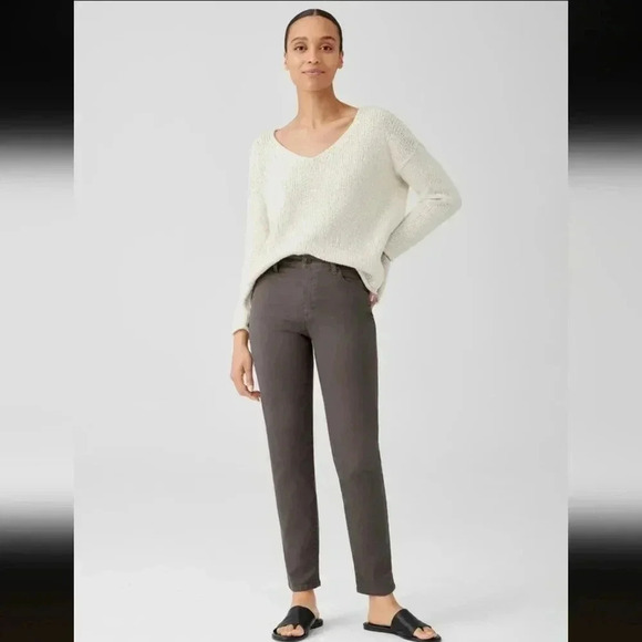 Eileen Fisher Organic Cotton Denim High-Waisted Jean Slim Fit, Full Length - Picture 1 of 6